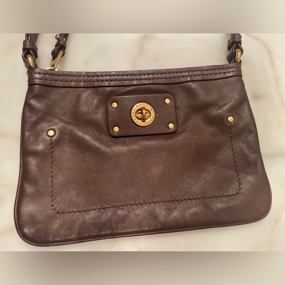 NEW Marc By Marc Jacobs Brown distressed leather crossbody handbag